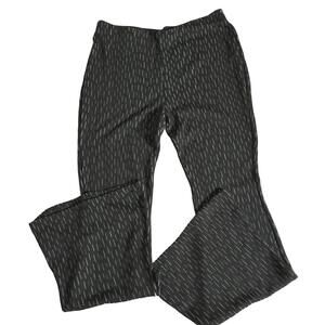 ZARA‎ Black & Lime Green High Waisted Pull on Flared Pants Hippie Funky 70s Sz L